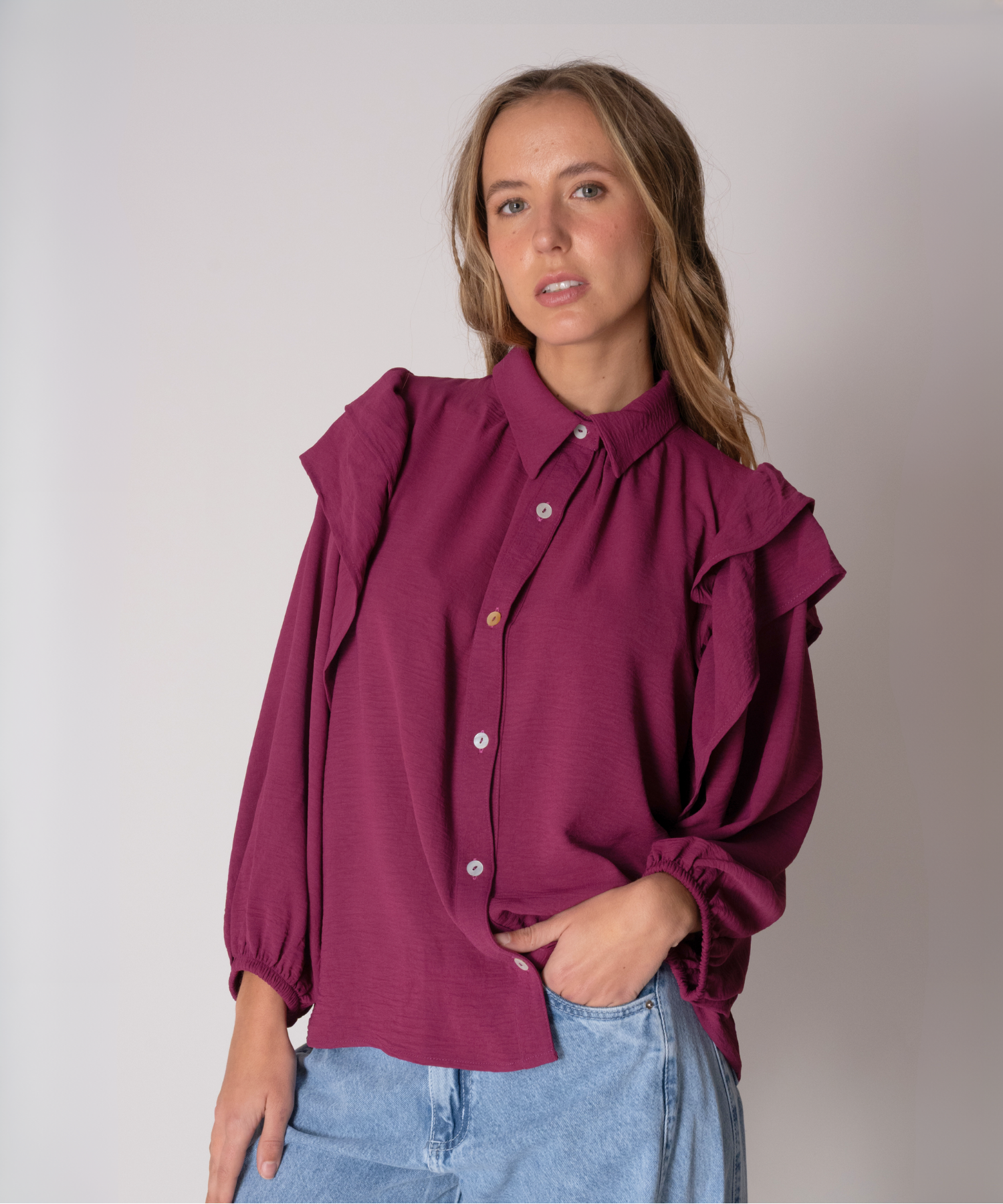 BLUSA VERONA BURGUNDY