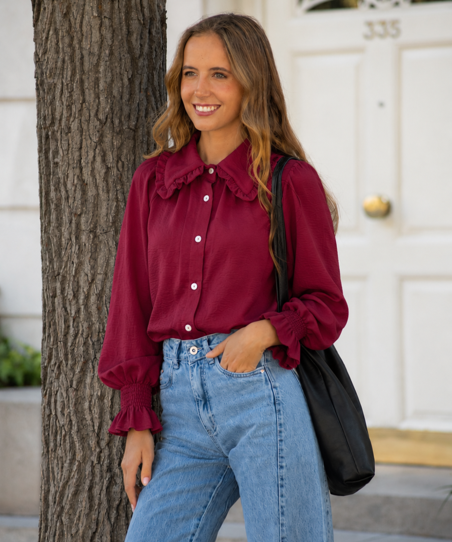 BLUSA BARCELONA BURGUNDY