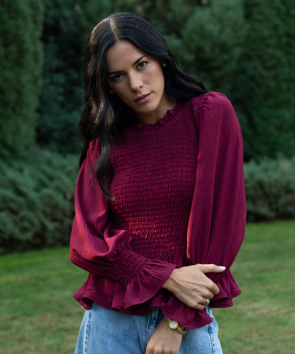 BLUSA MÁLAGA BURGUNDY