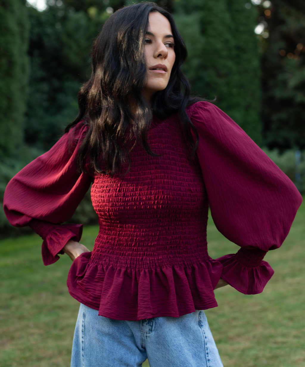 BLUSA MÁLAGA BURGUNDY