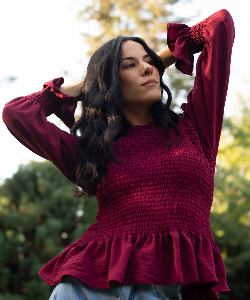 BLUSA MÁLAGA BURGUNDY