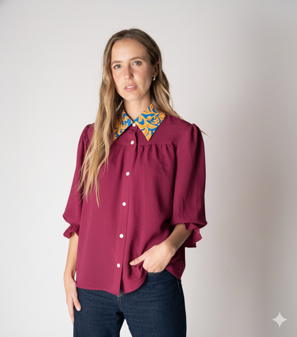 BLUSA TOSCANA BURGUNDY MODELO 2