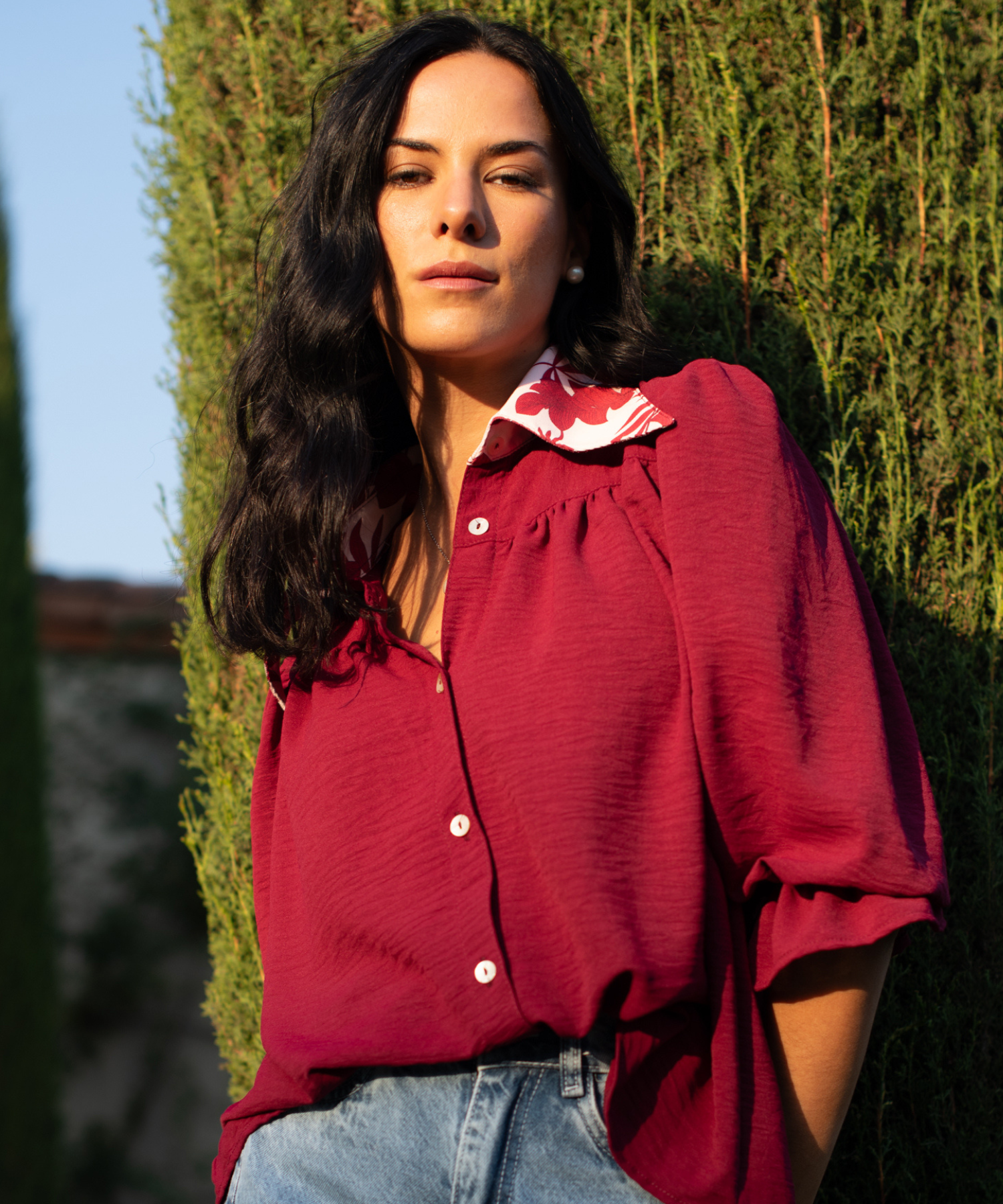 BLUSA TOSCANA BURGUNDY