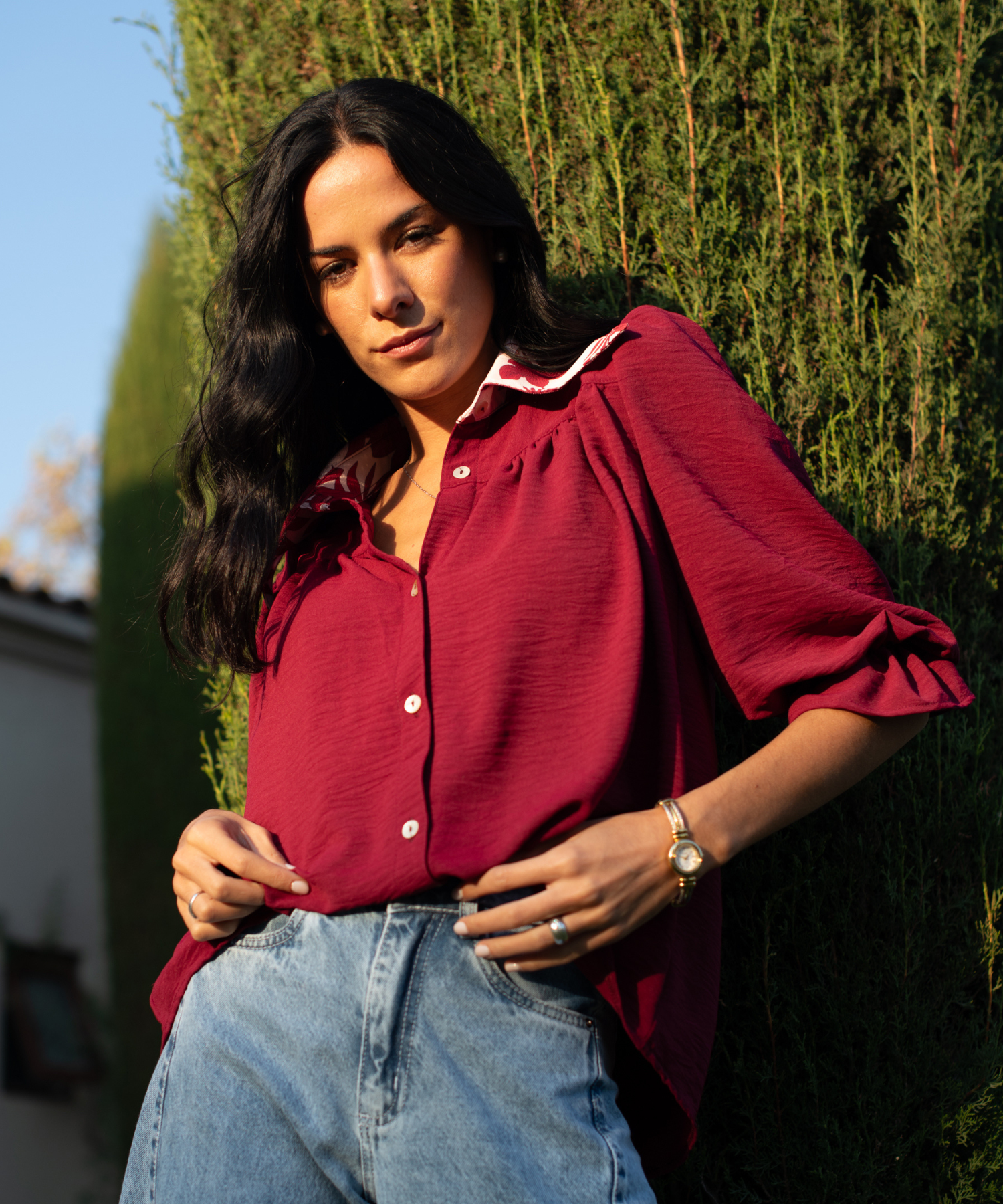 BLUSA TOSCANA BURGUNDY