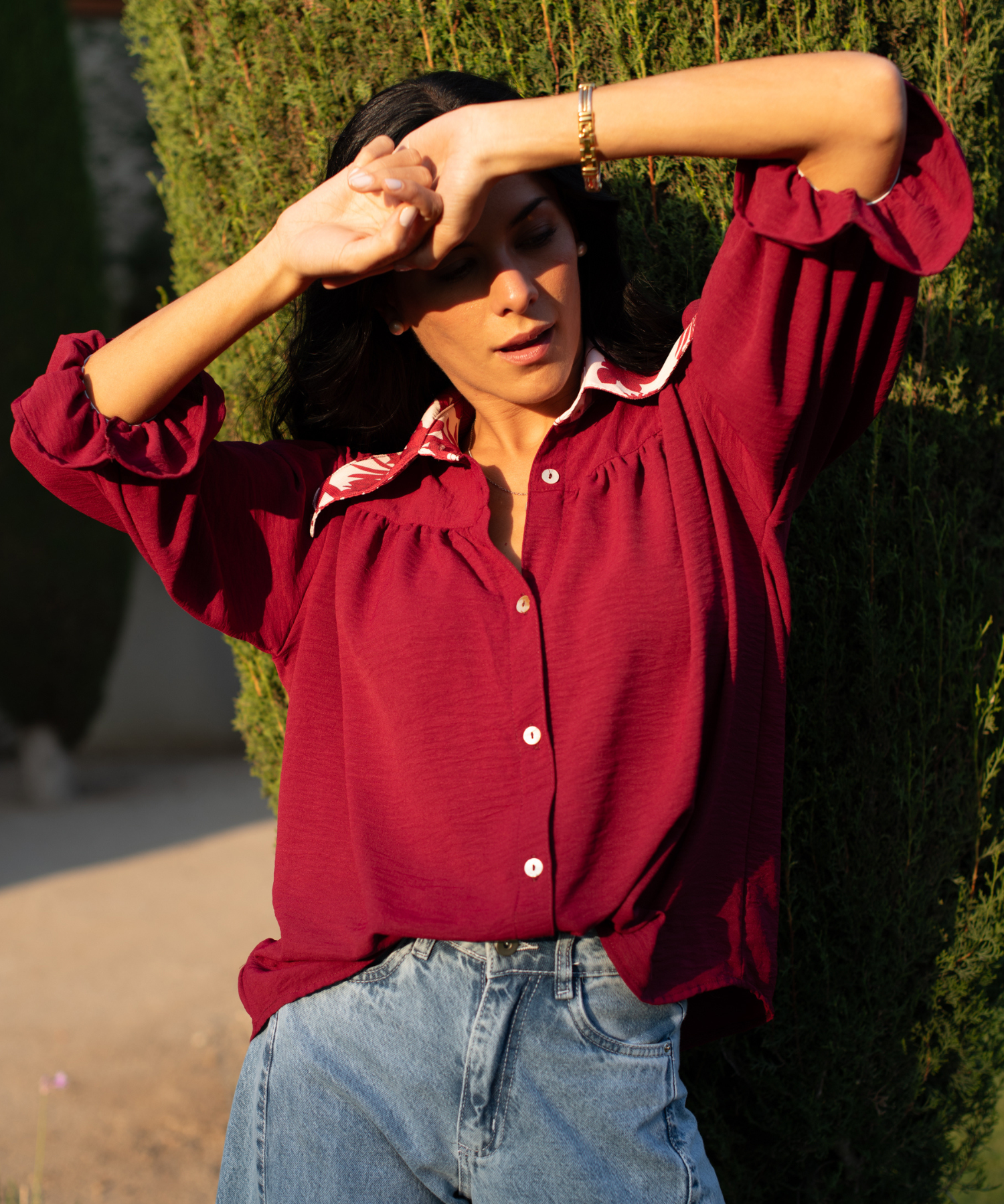 BLUSA TOSCANA BURGUNDY