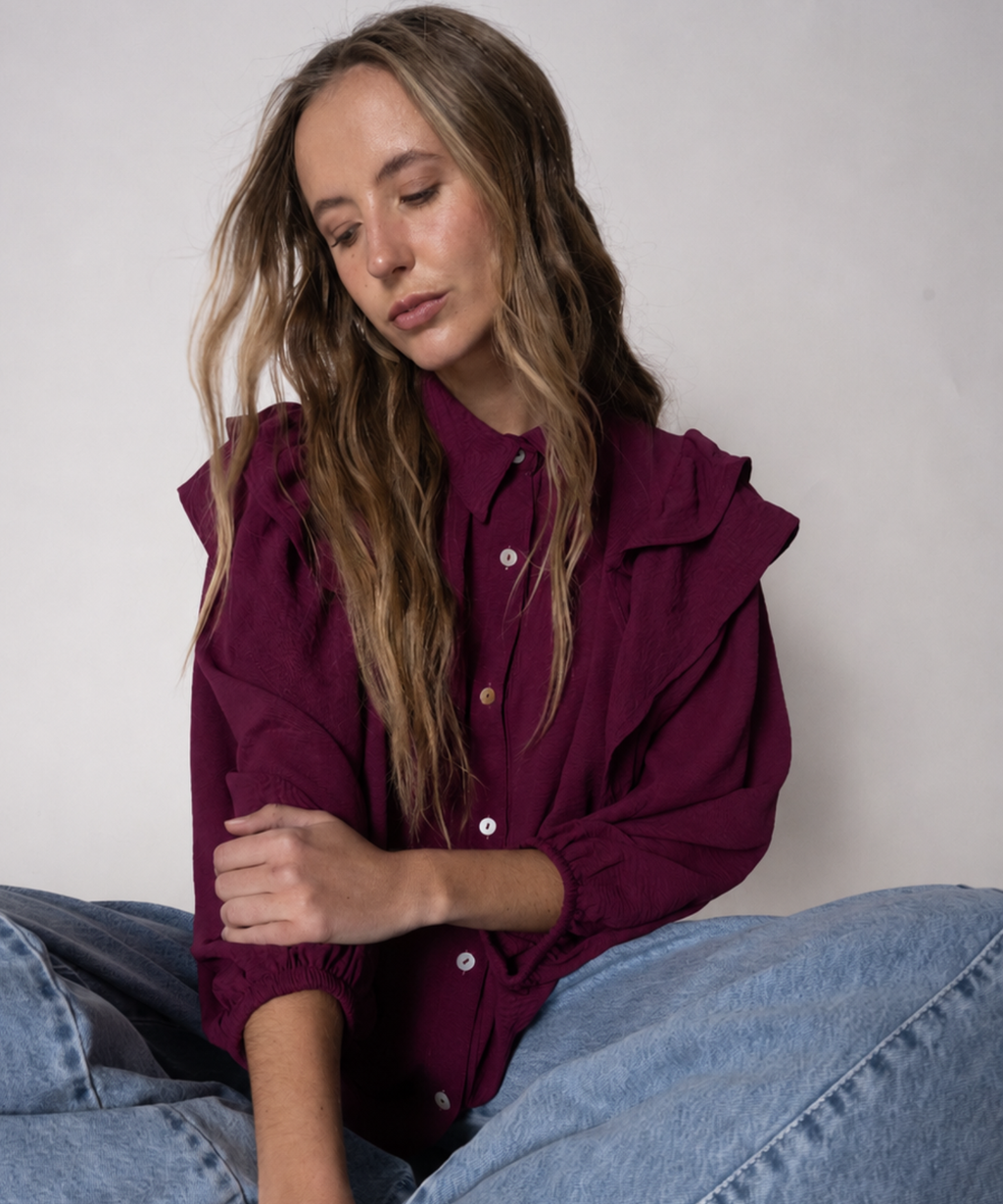 BLUSA VERONA BURGUNDY